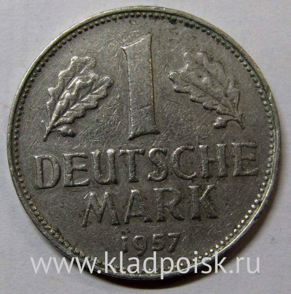 Монета 1 марка Германия 1957 (F)