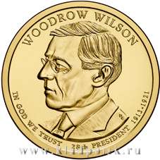 Монета 1 доллар США (2013) 28-ой Президент Вудро Вильсон