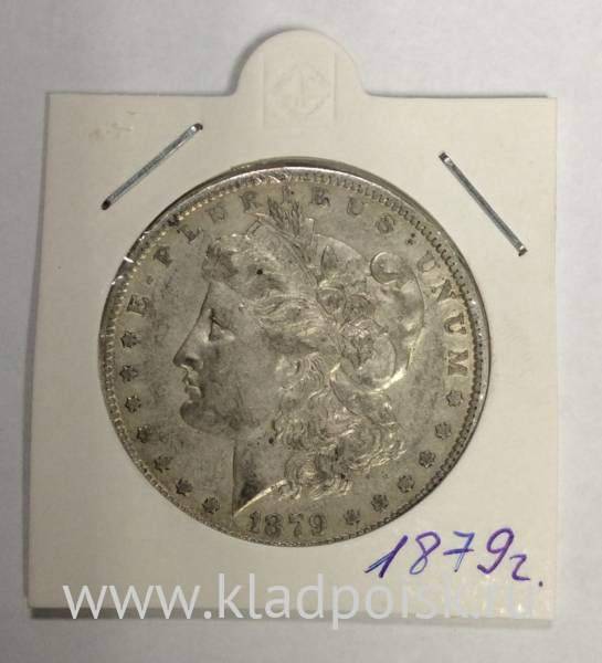 Монета 1 доллар Моргана США, Серебро 900 пр., 1879 год
