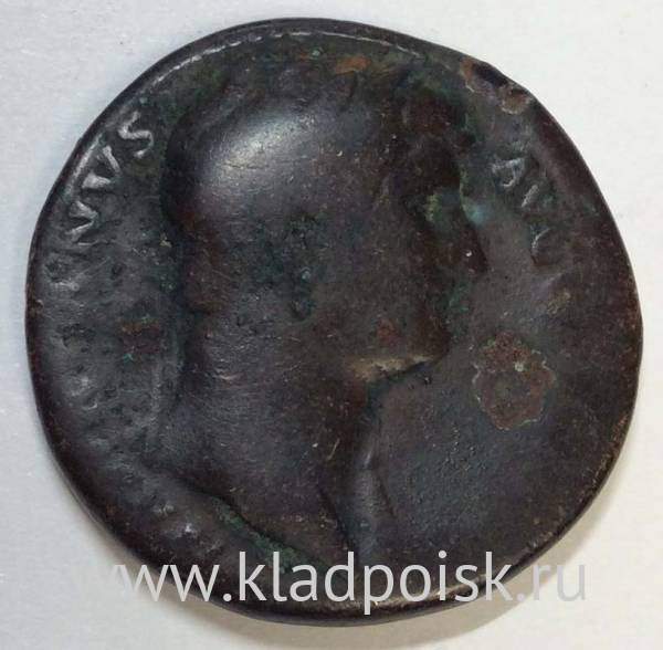 Монета Сестерций Рим Император Публий Элий Траян Адриан, 117-138 гг.