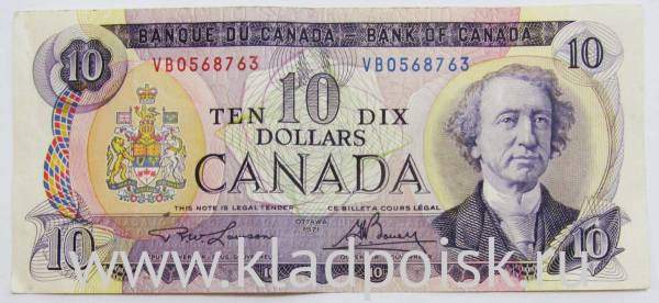 Банкнота 10 долларов 1971 Канада Банкнота 10 долларов 1971 Канада