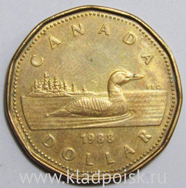 Монета 1 Доллар Канада 1988 года Монета 1 Доллар Канада 1988 года