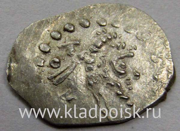 Денга Василий II Васильевич «Тёмный», серебро, Голова с бородой/человек с мечом, арт 3 Денга Василий II Васильевич «Тёмный», серебро, Голова с бородой/человек с мечом, арт 3