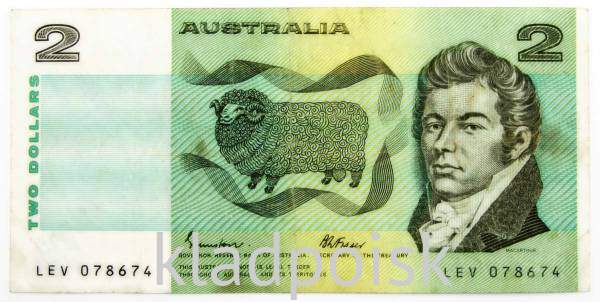 Банкнота 2 доллара Австралия 1985 Банкнота 2 доллара Австралия 1985