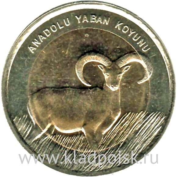 Монета 1 лира Турция – Баран, 2015
