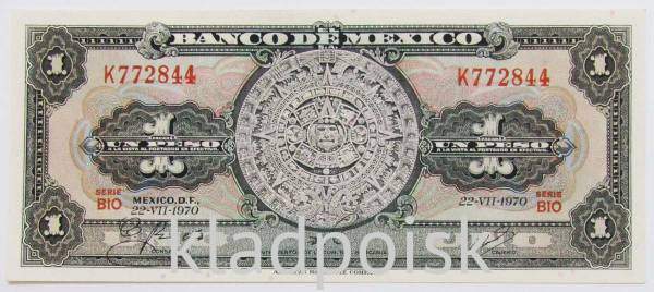 Банкнота 1 песо 1970 года Мексика