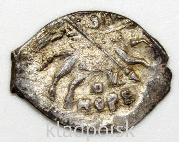 Копейка серебро Фёдор Иванович (чешуя), 1584-1598 гг. Новгородский денежный двор, арт 4 Копейка серебро Фёдор Иванович (чешуя), 1584-1598 гг. Новгородский денежный двор, арт 4