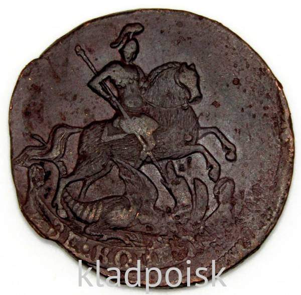 Монета 2 копейки 1758 года, Российская Империя, Елизавета I (арт 4)