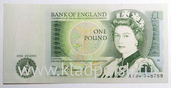 Банкнота 1 фунт 1978-1984 гг - Банк Англии - Великобритания, арт 3