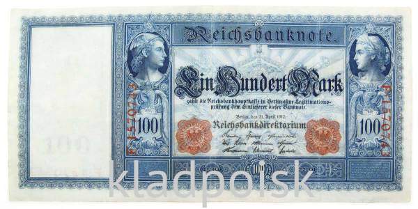 Банкнота 100 марок 1910 года - Германия