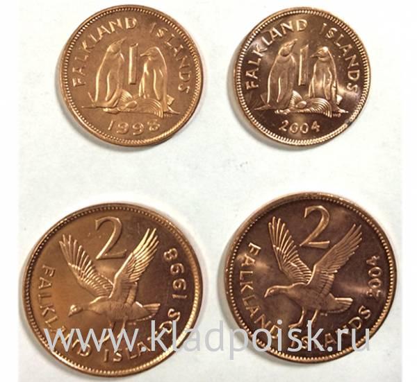 Набор монет Фолклендские острова 1998-2004, 4 монеты