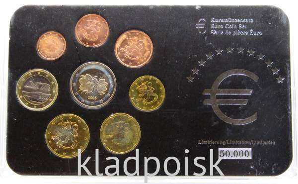 Набор монет Евро Финляндия 2001-2006 годов