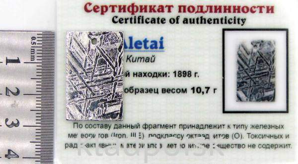 Подвеска из метеорита Aletai