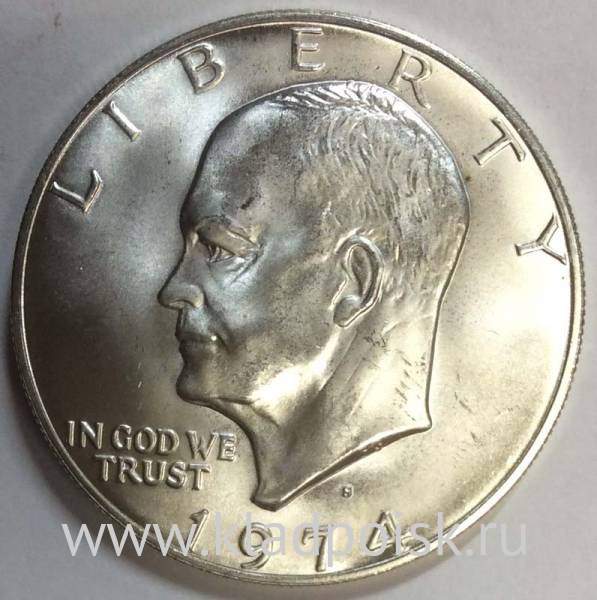 Монета 1 доллар США Эйзенхауэр 1974 Серебро 400 пр.