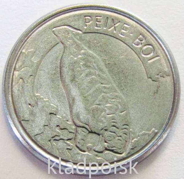 Монета 100 крузейро 1992 года Морская корова Бразилия