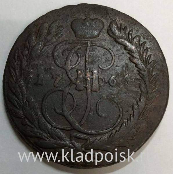 Монета 2 копейки 1764 года, Российская Империя, Екатерина II Монета 2 копейки 1764 года, Российская Империя, Екатерина II