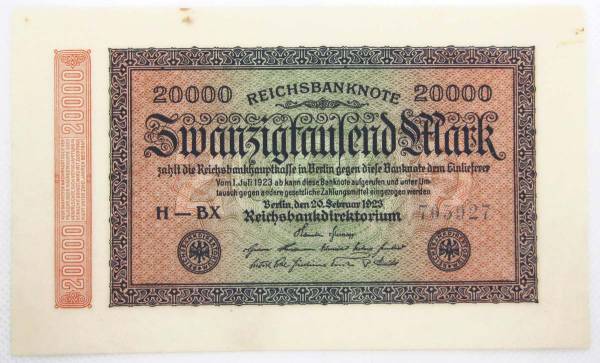 Банкнота 20000 марок 1923 года - Веймарская Республика