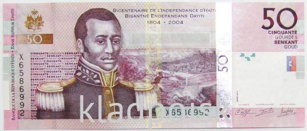 Банкнота Гаити 50 гурдов 2004 года - 200 лет Независимости Гаити