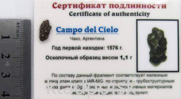 Осколок метеорита Campo del Cielo