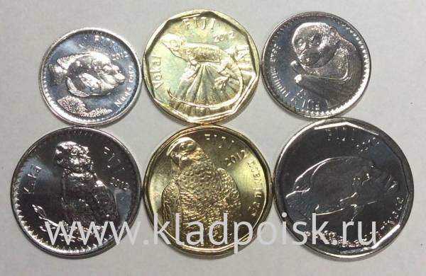 Набор монет Фиджи 2012, 6 монет