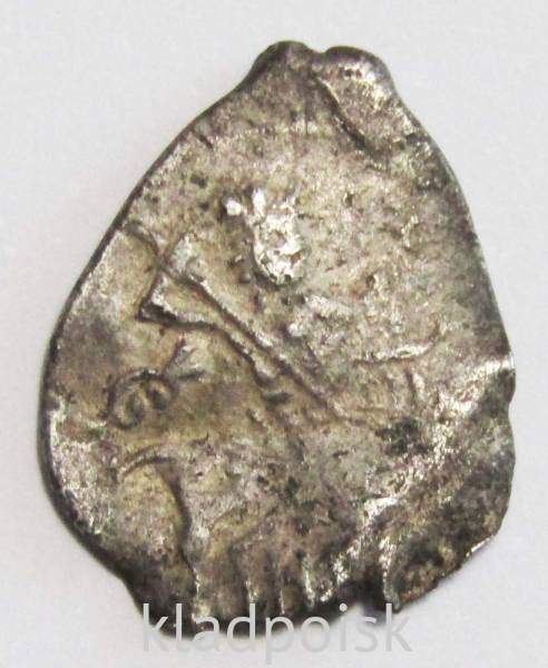 Копейка серебро Дмитрий Иванович (Лжедмитрий), чешуйка, 1605 г., Новгород Копейка серебро Дмитрий Иванович (Лжедмитрий), чешуйка, 1605 г., Новгород