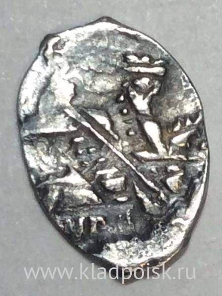 Копейка серебро Михаил Фёдорович (чешуя), 1613-1645 гг. НГ - Новгородский денежный двор, арт 10 Копейка серебро Михаил Фёдорович (чешуя), 1613-1645 гг. НГ - Новгородский денежный двор, арт 10