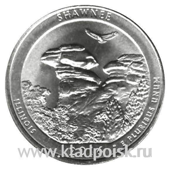 Монета 25 центов Национальный лес Шони (2016), монетный двор S