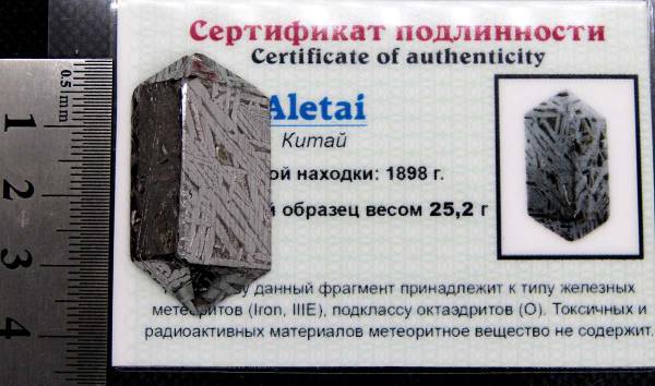Ограненный осколок метеорита Aletai, арт 5