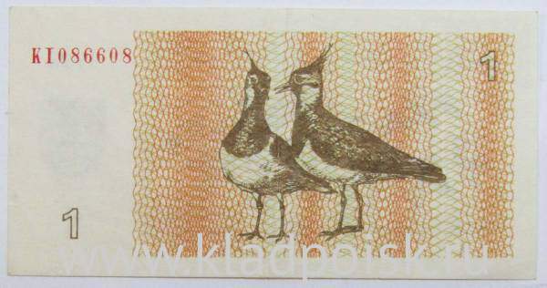 Банкнота 1 талон 1992 года Литва