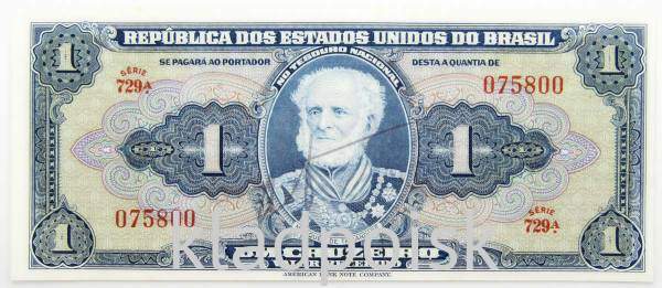 Банкнота Бразилия 1 крузейро 1944 года Банкнота Бразилия 1 крузейро 1944 года