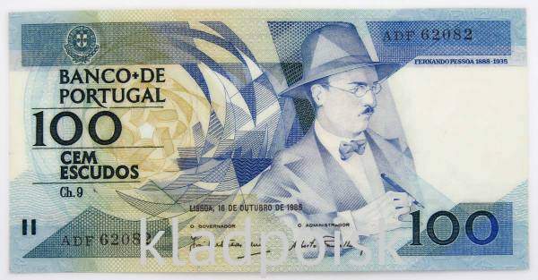Банкнота 100 эскудо 1986 года Португалия