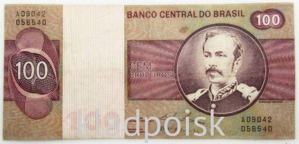 Банкнота Бразилия 100 крузейро 1982 года