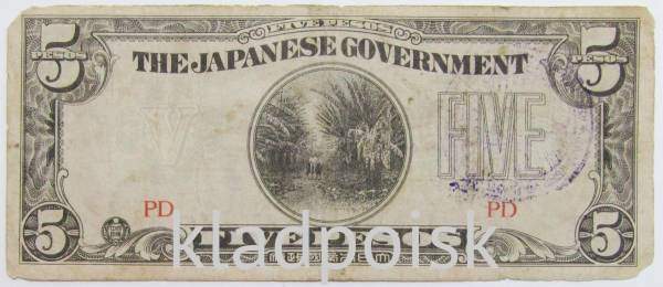 Банкнота 5 песо 1942 года, Японская оккупация Филиппин