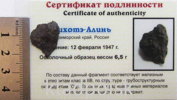 Осколок метеорита Сихотэ-Алинь арт 31