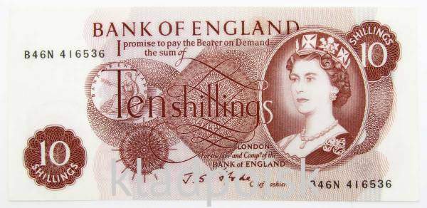Банкнота 10 шиллингов 1978 года Банк Англии - Великобритания