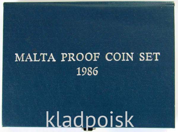 Годовой набор монет Мальта 1986 год, Пруф, в футляре Годовой набор монет Мальта 1986 год, Пруф, в футляре
