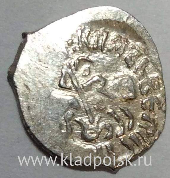 Денга Василий II Васильевич «Тёмный», серебро, Всадник/строчник, арт 12