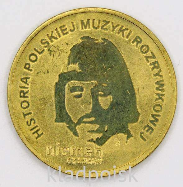 Монета 2 злотых Польша Чеслав Немен из серии История польской музыки, 2009 Монета 2 злотых Польша Чеслав Немен из серии История польской музыки, 2009