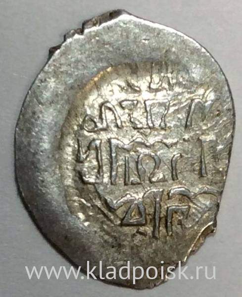 Денга Василий II Васильевич «Тёмный», серебро, Голова/подражение арабской надписи Денга Василий II Васильевич «Тёмный», серебро, Голова/подражение арабской надписи