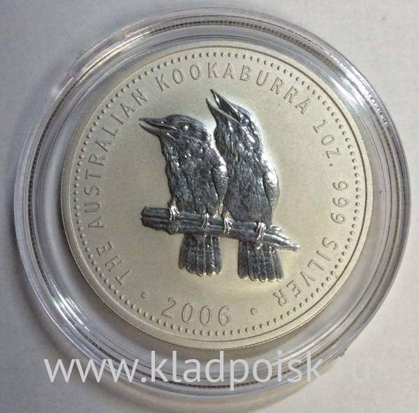 Монета 1 доллар Австралия 2006 Австралийский Кукабурра, серебро