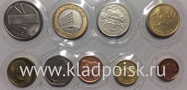 Набор регулярных монет республики Мозамбик 2006 года, 9 монет