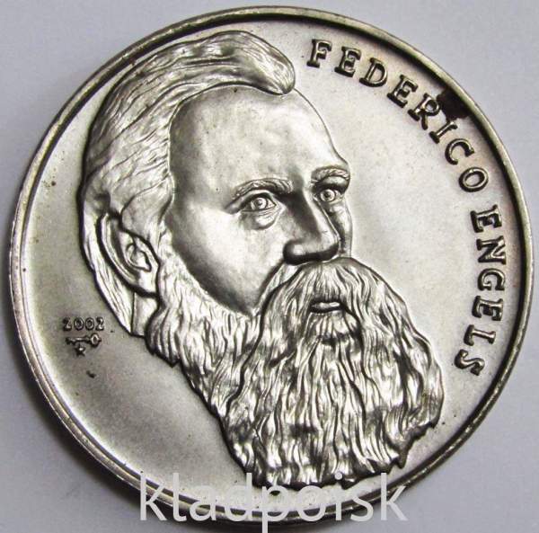 Монета 1 песо, Куба, Фридрих Энгельс, 2002 Монета 1 песо, Куба, Фридрих Энгельс, 2002