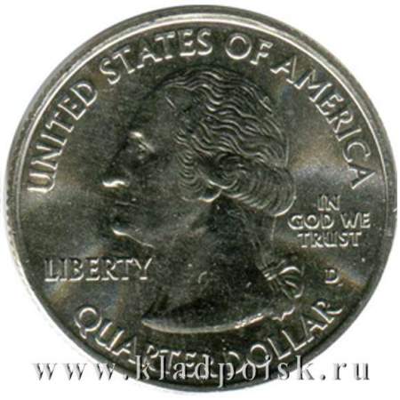 Монета 25 центов Национальный парк Геттисберг, монетный двор D