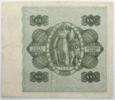 Банкнота 100 марок 1945 года Финляндия
