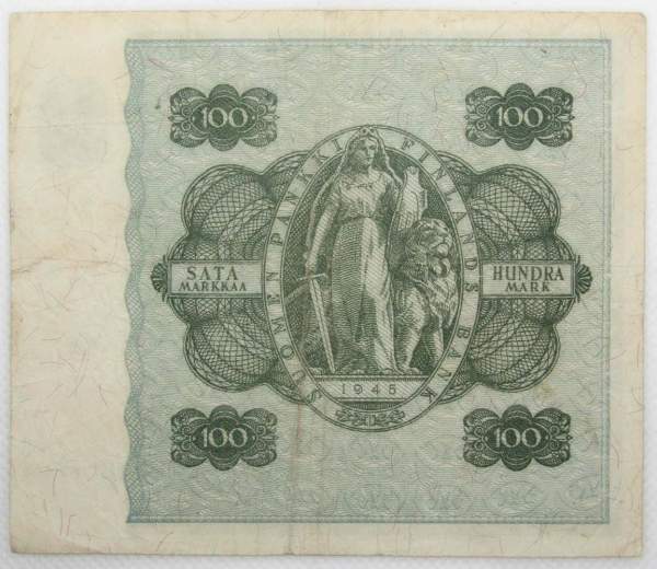 Банкнота 100 марок 1945 года Финляндия