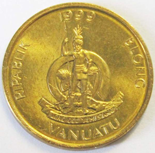 Регулярная монета Вануату 1 вату 1999 года