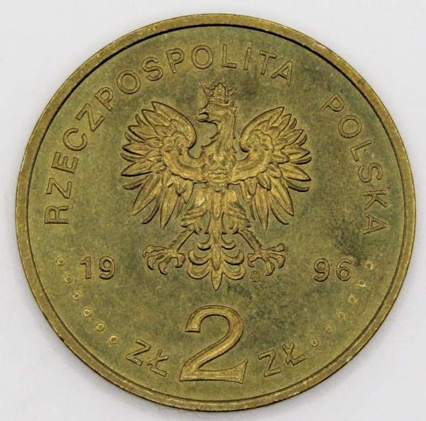 Монета 2 злотых Польша Генрик Сенкевич 1996