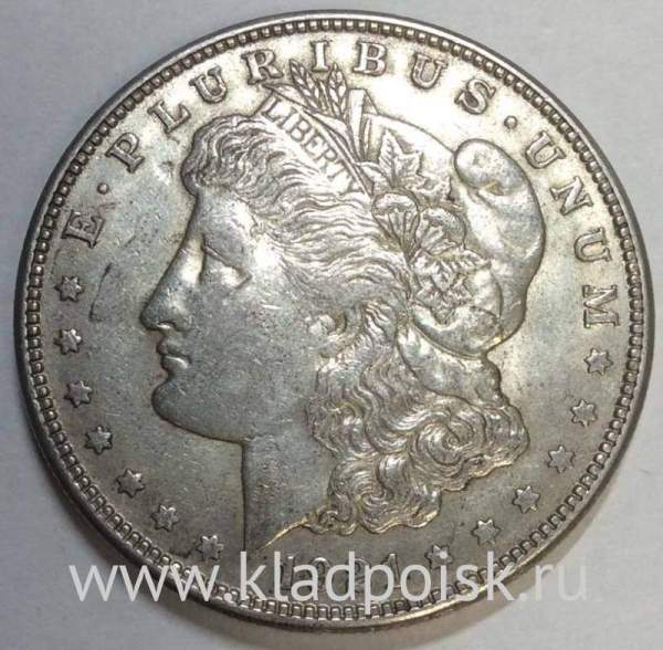 Монета 1 доллар Моргана США, Серебро 900 пр., 1921 Монета 1 доллар Моргана США, Серебро 900 пр., 1921