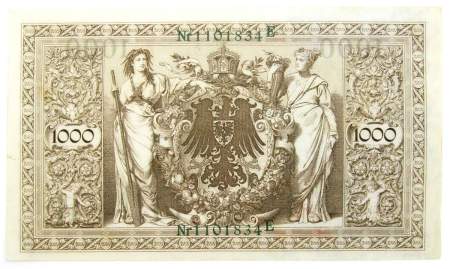 Банкнота 1000 марок 1910 года - Германия, арт 2