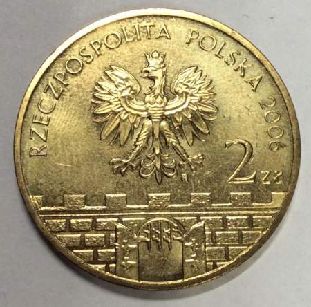Монета 2 злотых Польша Город Калиш из серии Древние города Польши, 2006